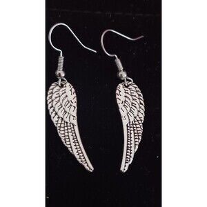 Vintage Gothic Angel Feather Dangle Earrings